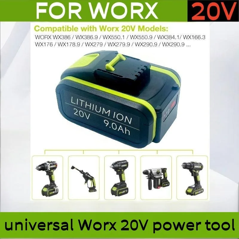 

5000mAh to 12000mAh 20V lithium battery, battery pack for WORX power tools