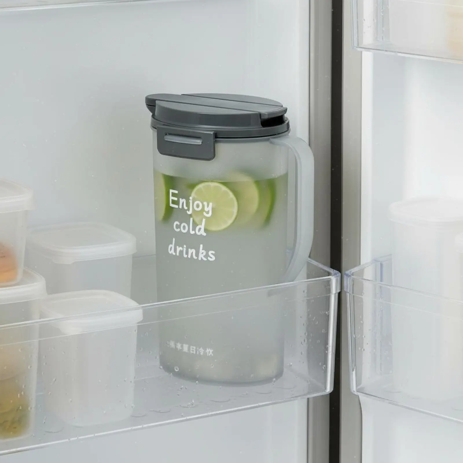 

Refrigerator Door Pitcher Large Capacity Cold Brew Dispenser Fridge Water Bottle Wide Mouth Drinkware Durable Resistant