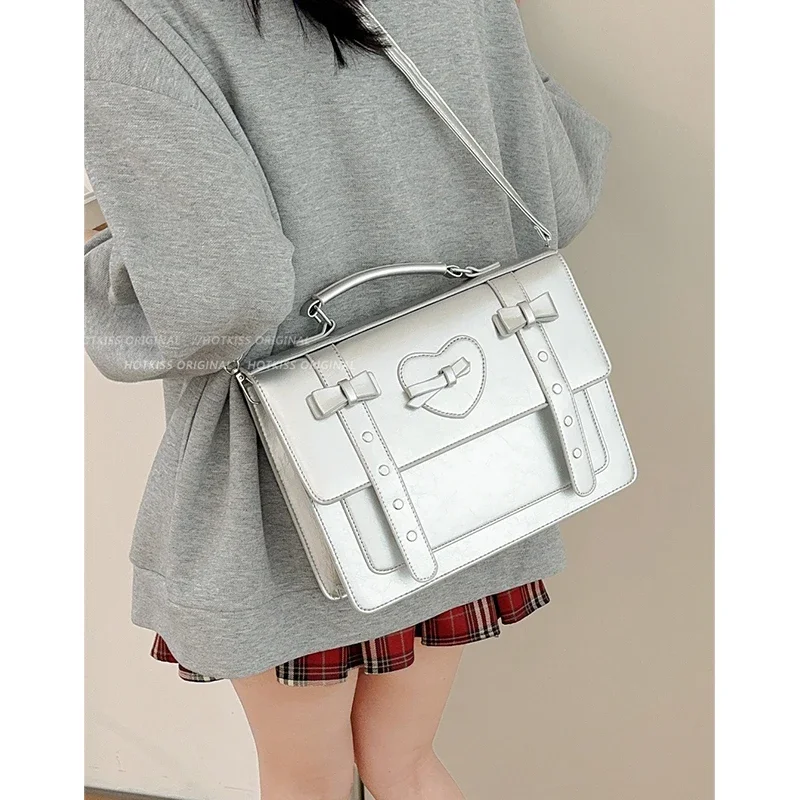 Japanese College Style JK Lolita Bag Female 2024 New Wave Summer Retro Backpack Large Capacity Commuter Postman Bags