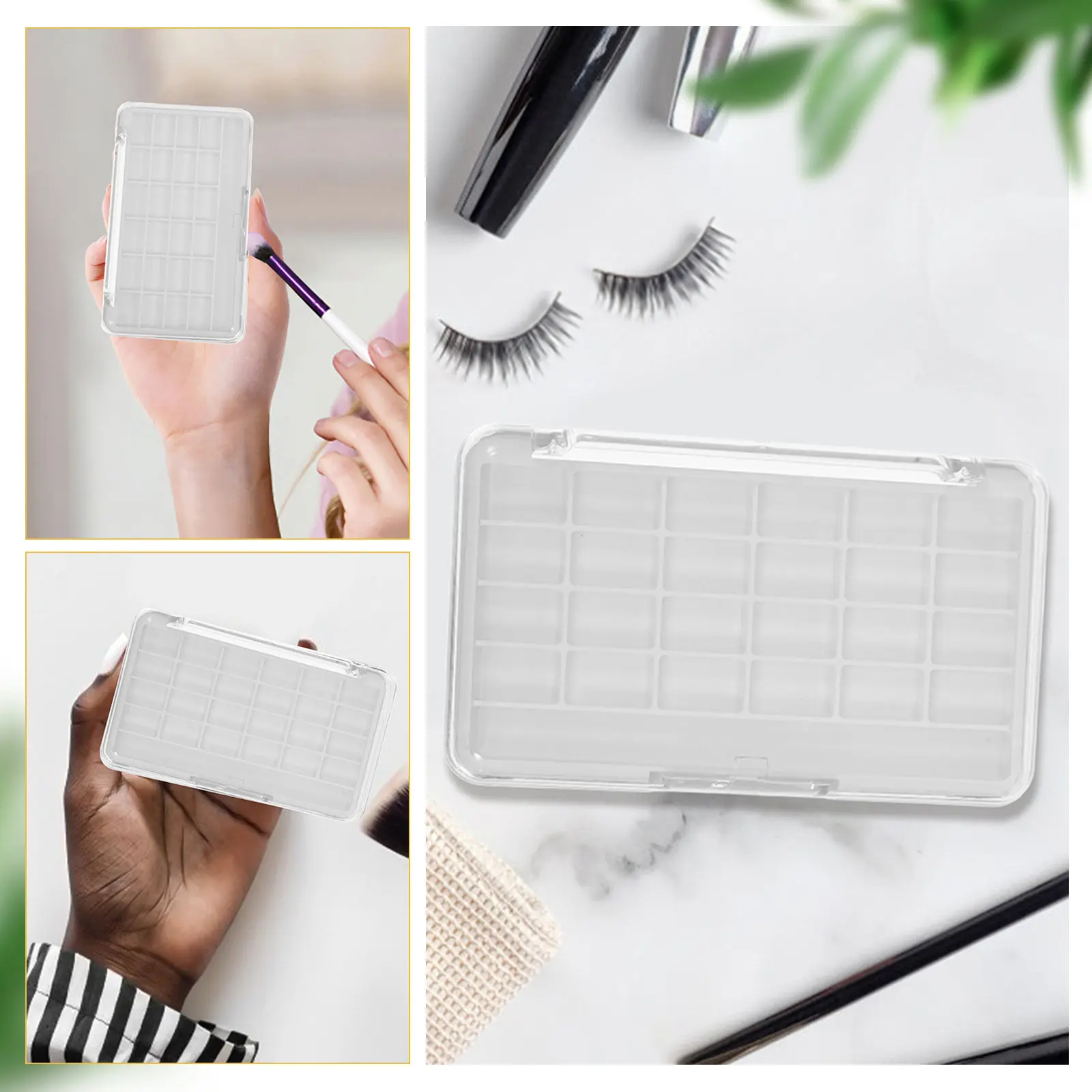 3pcs Empty DIY Makeup Palette for Blush & Eyeshadow – Clear Plastic Refillable Container Set