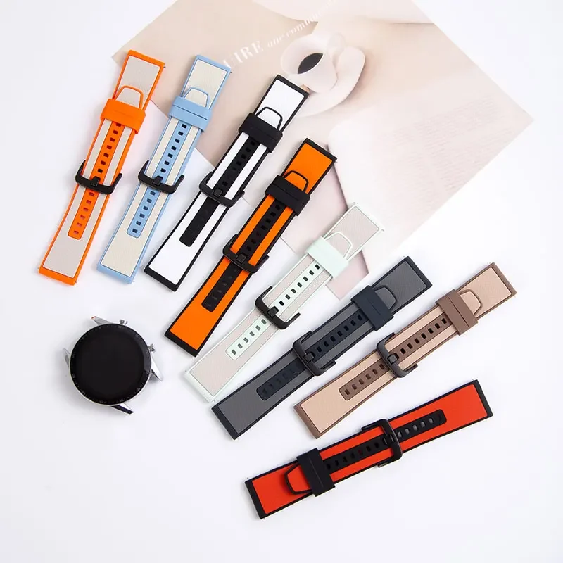 حزام سيليكون لساعة سامسونج جالاكسي 7 6 5 4 باند 40 44 ملم كلاسيك/نشط/جير S3 فرونتير 20 22 ملم رياضي لـ Amazfit GTS 2 3 4 #2