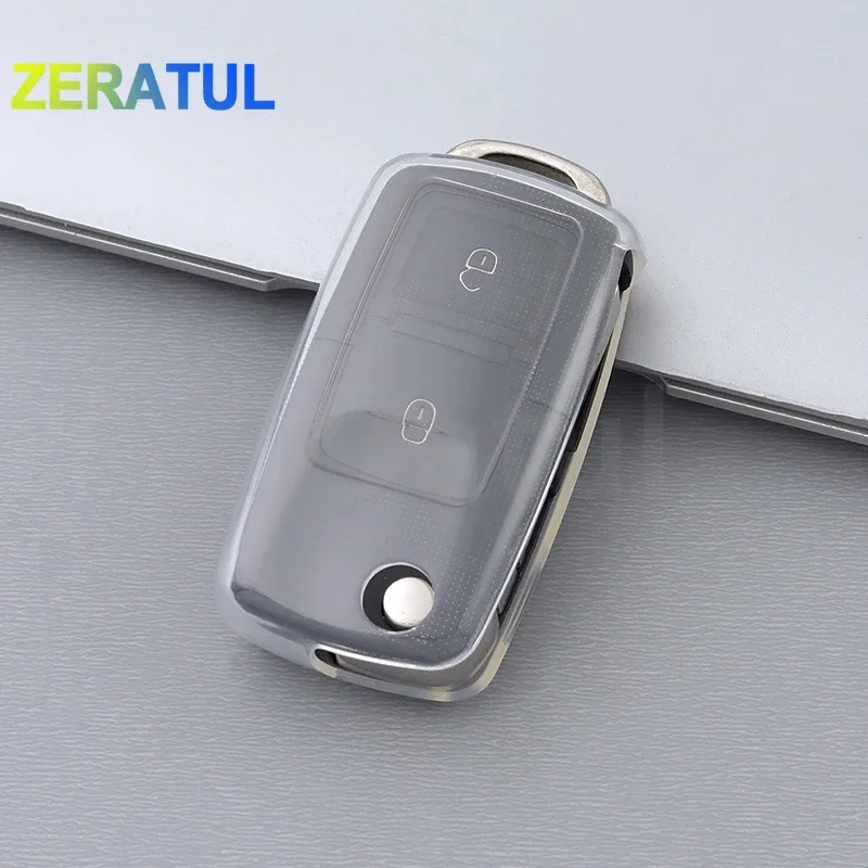 For VW Volkswagen Golf 4 5 6 MK4 Amarok Polo Bora Jetta Altea Alhambra Passat Beetle Caddy Tiguan TPU Car Key Case Cover Shell