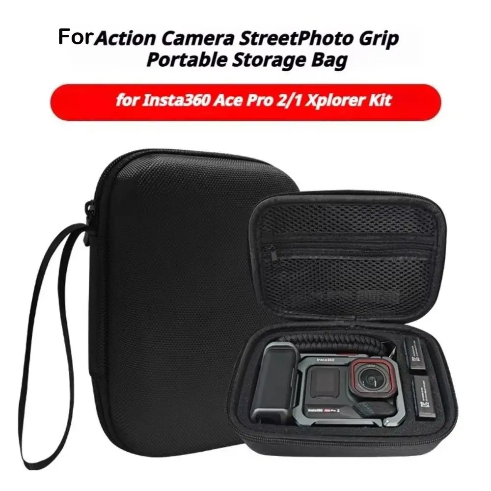 For Insta360 Ace Pro 2/1 Xplorer Grip Storage Bag EVA Shock Resistance Carrying Case Fall Protection Xplorer Grip