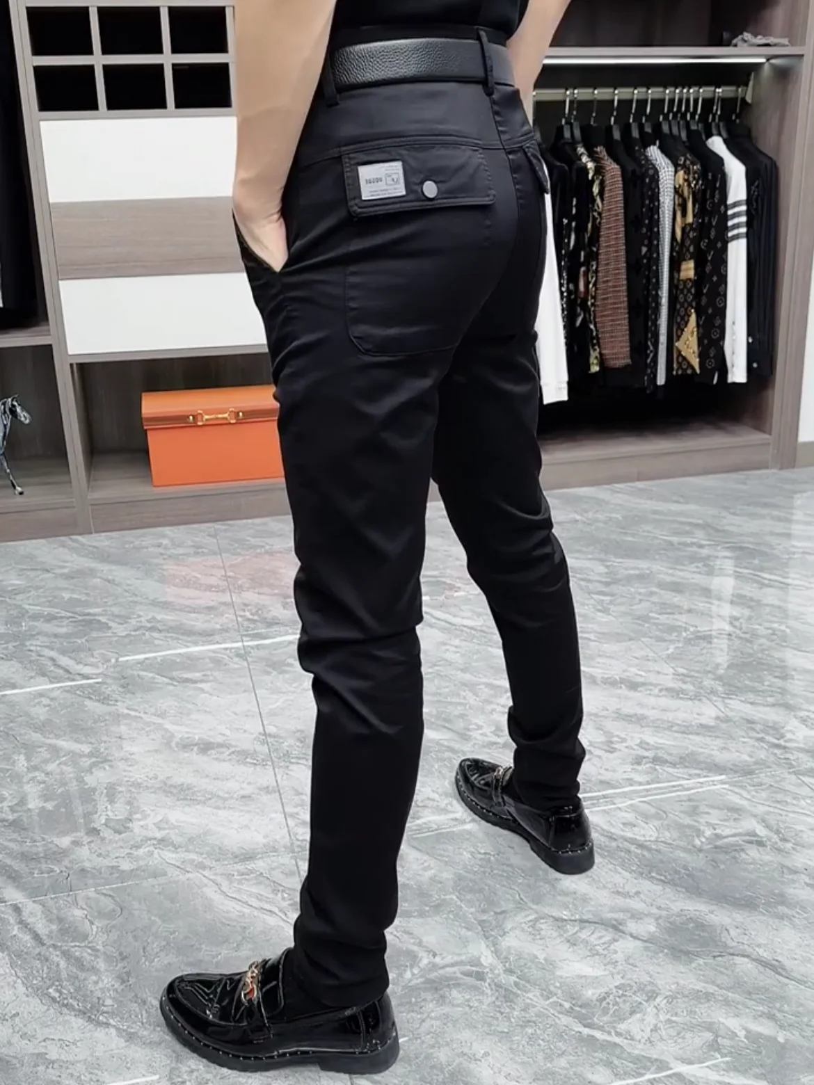 

Мужские модные брюки-капри слим-фит, дышащие, универсальные, удобные, весенне-осенние длинные брюки, молодежные повседневные брюки