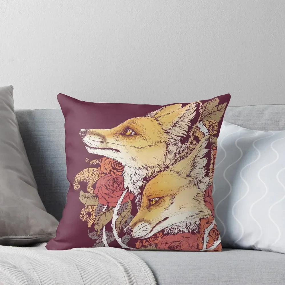 Red Fox Bloom Throw Pillow autumn decoration Sofa Cushions Covers christmas cushions covers Custom Cushion pillow