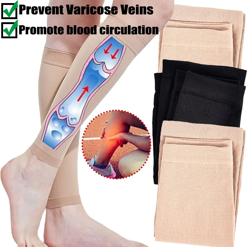 

Promote Blood Circulation Calf Sock Simple Prevent Varicose Veins Nylon Calves Socks Breathable Slimming Lower Leg Stockings