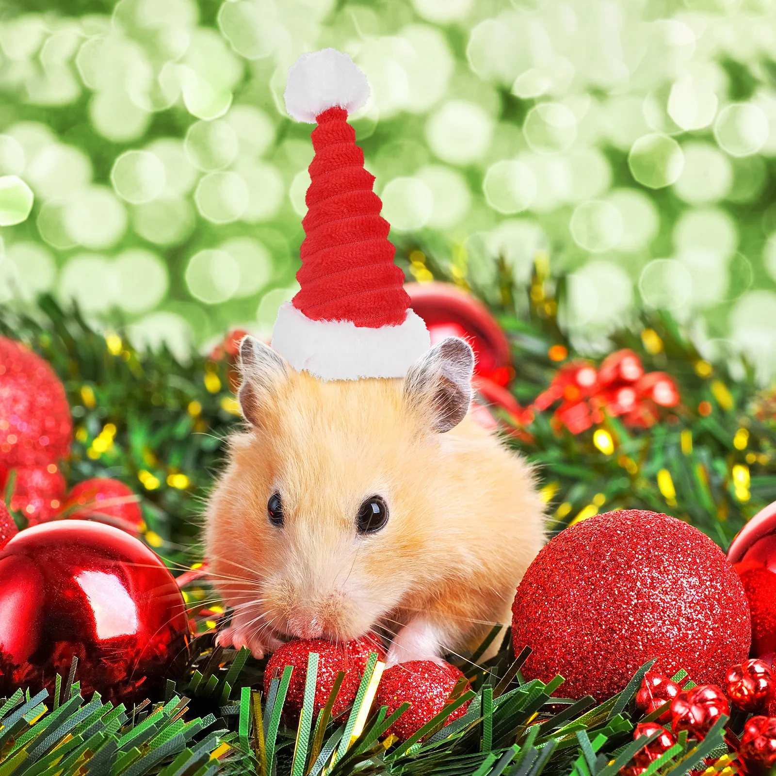 

2Pcs Christmas Hat Pet Holiday Cap Soft Comfortable Headwear for Small Dogs Cats Hamsters Party Outfits Dog Christmas Cap