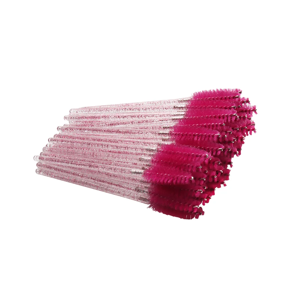 100pcs Disposable Eyelash Mascara Crystal Rod Eyelash Applicator Makeup (Pink) disposable mascara wands