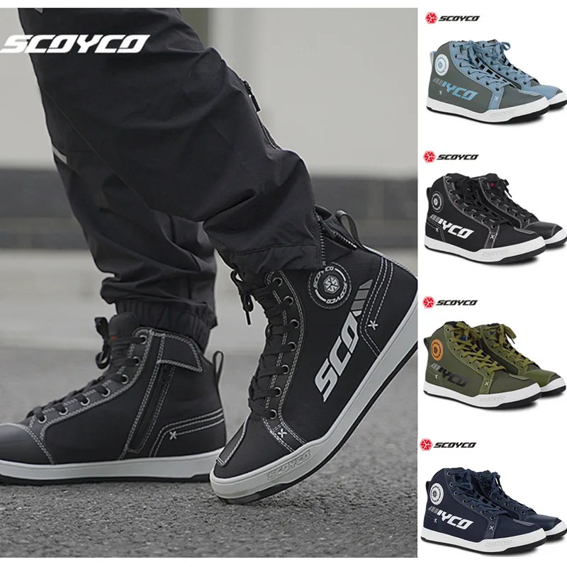 

SCOYCO Motorcycle Shoes Racing Knights Anti-fall Boots Four Seasons Men's Trendy Motorcycle Travel Equipment