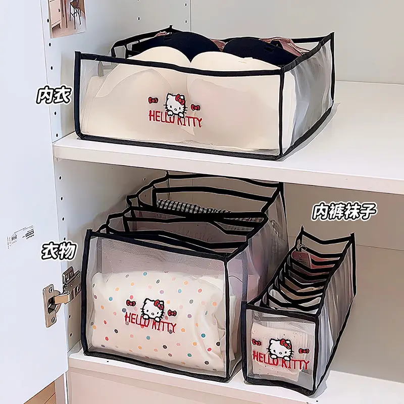 Sanrios Kuromi حقيبة تخزين ملابس حقيبة الويب الإبداعية الكرتون تخزين المنزلية أنيمي Kawaii الملابس الداخلية الجوارب تخزين Hot البيع هدية #1