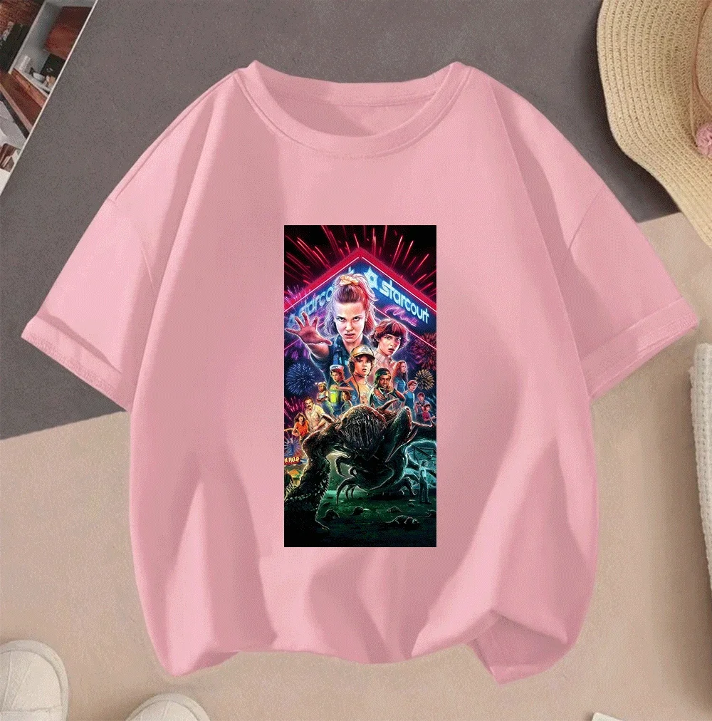 

2026Childrencasualhotsalestrangerthingscartoonshort Sleeveteenewsummertopforboysgirls