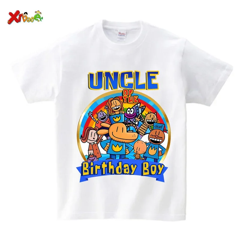 Dog Man Birthday Boy T Shirt Party Theme Personalized Shirt Kids Gift Birthday Shirt Family Tees Custom Name Party Supplies 5th