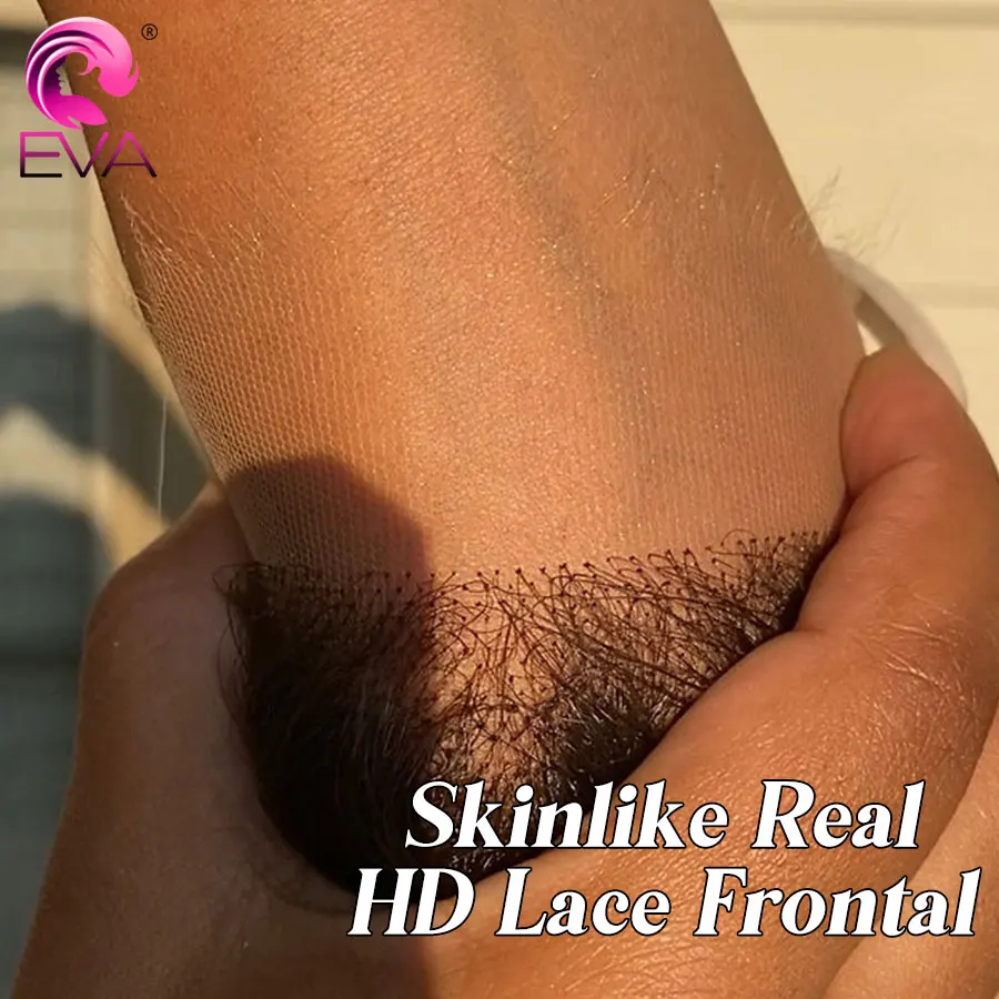 Eva Hair HD Lace 9x6/7x5 Human Hair Closures Pre Plucked Invisible HD Lace 13x4 13x6 Frontals Only Straight & Body Wave 2x6 HD