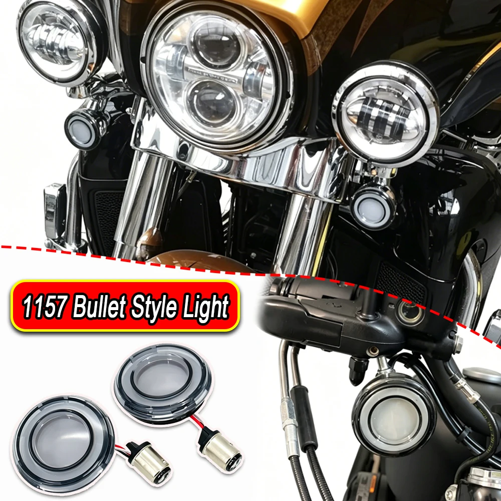 Konwersje kierunkowskazów motocyklowych LED, panel świetlny 1157 w stylu Bullet do modeli Harley Touring, Softail, FLFB, Dyna.