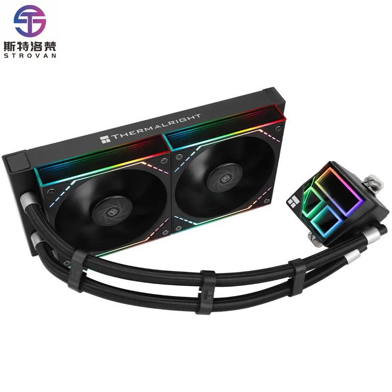 FROZEN INFINITY  240 BLACK WATER COOLING Two 12cm ARGB Fans Silent Integrated Water-cooled Radiator