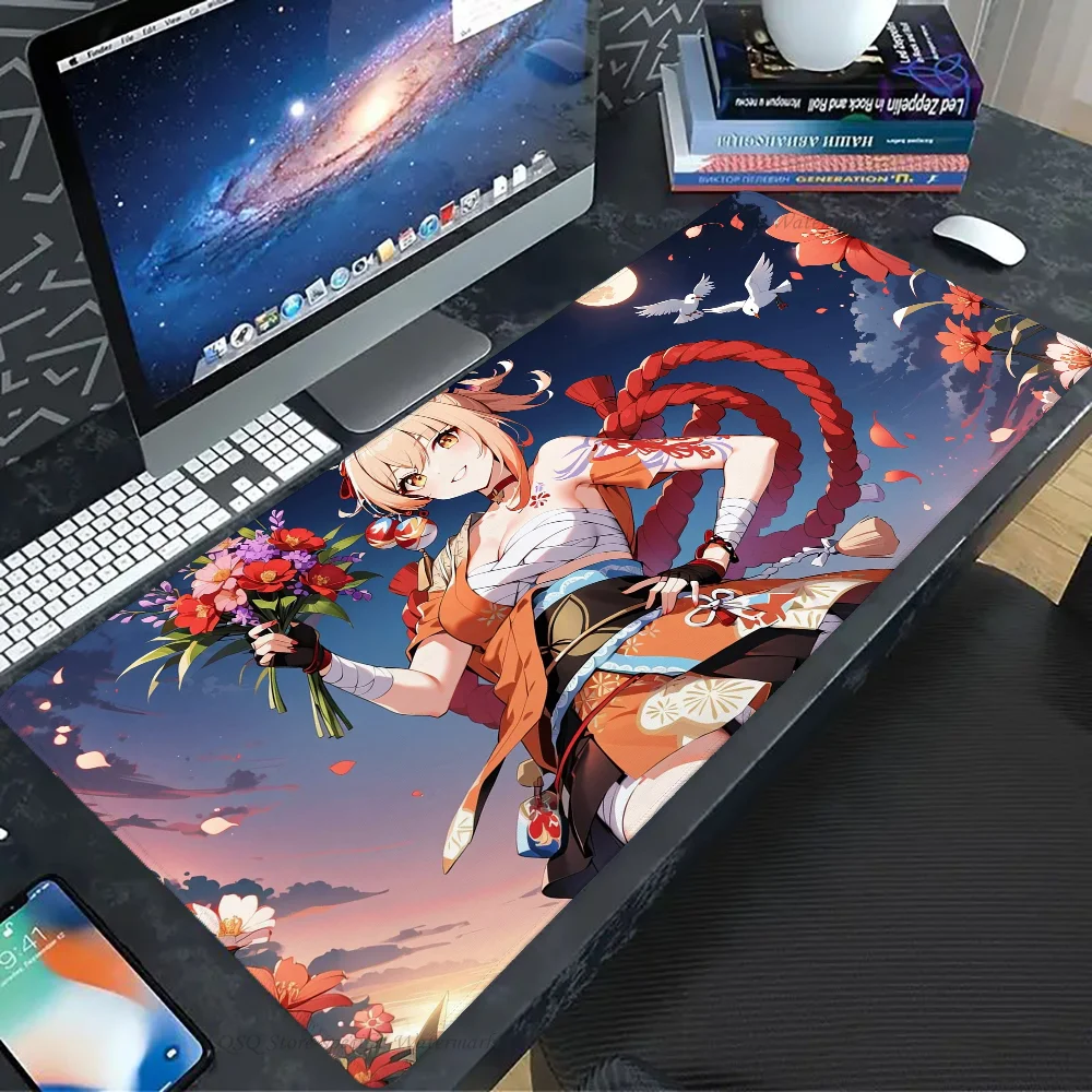 Yoimiya Mousepad Mouse Mat Desk Mat With Pad Gaming Accessories Prime Gaming XXL Keyboard Pad Padding Mat