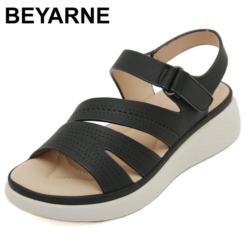 

Повседневные летние женские сандалии из овчины на толстой подошве, обувь для мам на мягкой подошве, удобная домашняя и уличная одежда