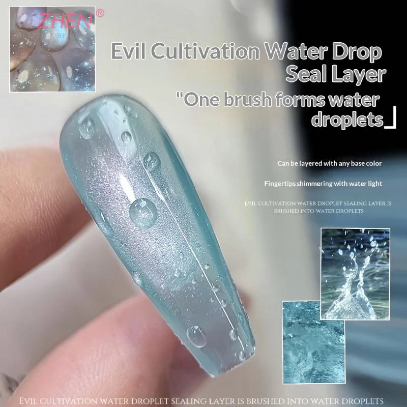 New Nail Art Gel 3D High-Transparent Water Droplet Top Coat Gel Nail Polish Clear Water Drop Non Wipe Summer Design Varnish Gel