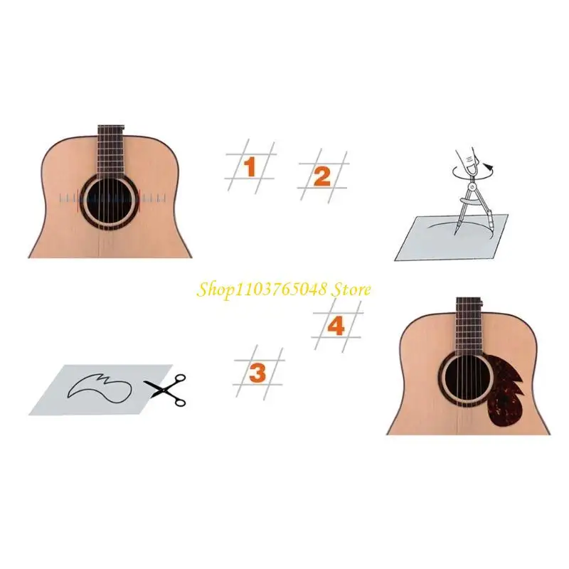 R53E Acoustic Guitar Pickguard Blank Adhesive Anti-Scratch Sticker Guitar Shell Guard Plate Guitar Pick Guard Stickers