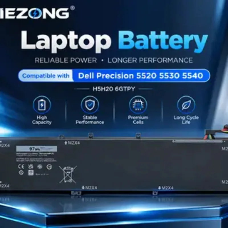 High-Capacity  6GTPY 11.4V 97WH Laptop Battery for DELL XPS 15 9570 9560 7590 Para DELL Precisão 5520 5530 Série Notebook