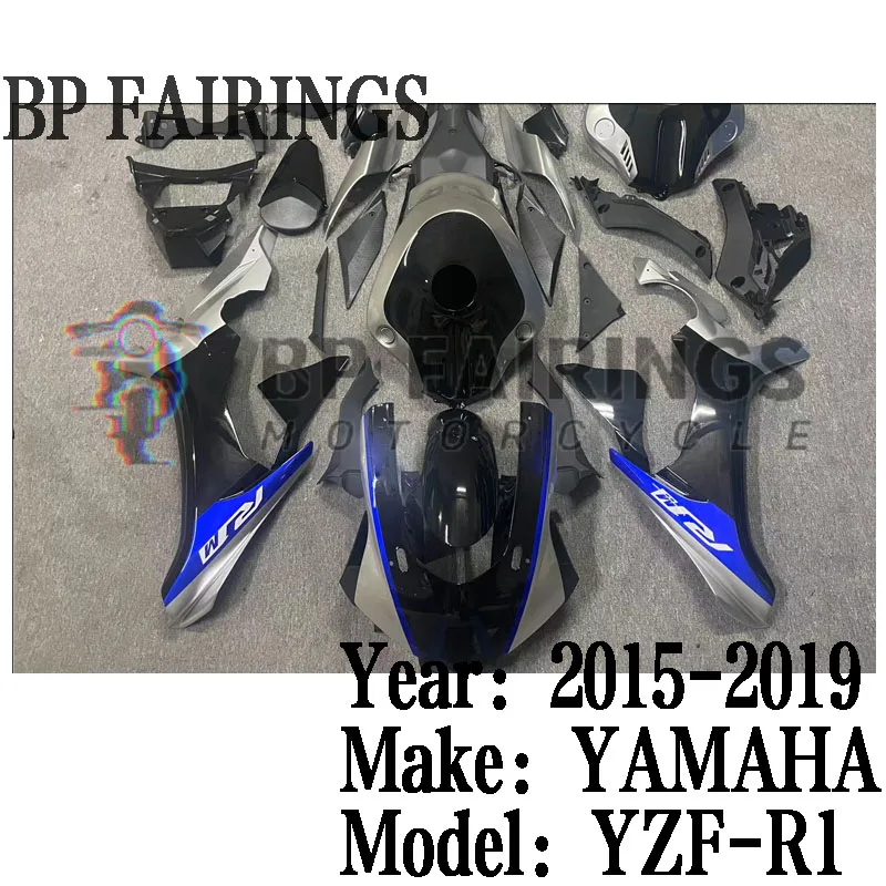 

Полный комплект обтекателей для мотоцикла ABS, подходит для YZF R1 YZF1000 2015 2016 2017 2018 YFZ-R1, комплект обтекателей для кузова, серебристый, черный, синий