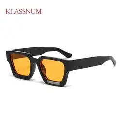 KLASSNUM Retro Fashion Square Women Luxury Sunglasses Brand Designer Men Trending Leopard Blue Green Sun Glasses Shades UV400
