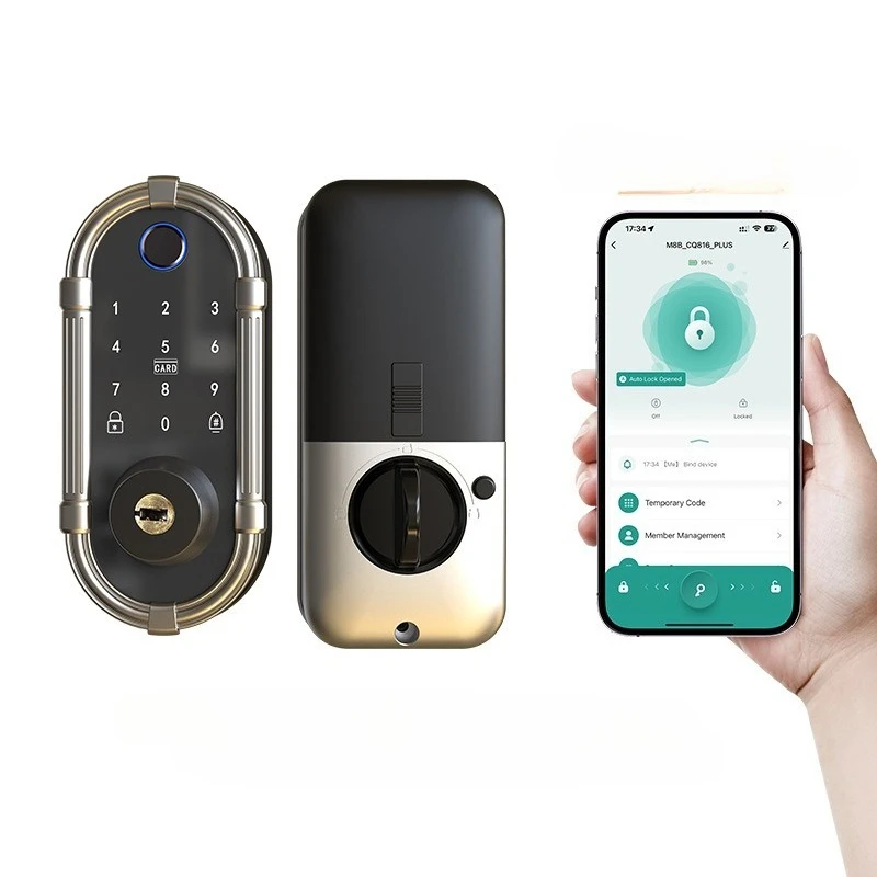 

Electronic Home Interior Wooden Door Office Apartment Fingerprint Dull Lock No Handle Swipe Card Dull Lock