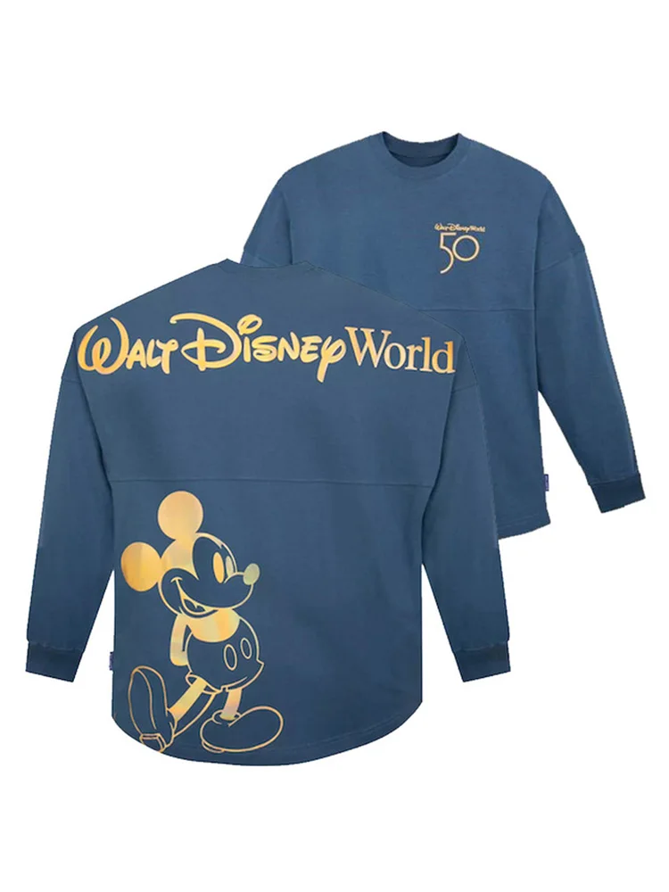 

Disney Stylish Mickey Minnie Cartoon Letter Castle Print O-Neck Pullover Unisex T-Shirt Long Sleeve Loose Tops XS -2XL 8 Pattern