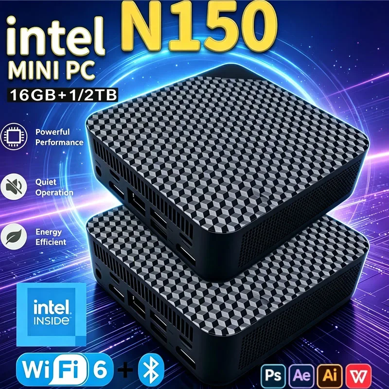 2026-インテル-n150-ミニpc-ポータブルコンピューター-16gb-32gb-ram-1tb-2tb-ssd-ゲーミングpc-windows-11-pro-wifi-6-bt52-オフィス-学習-ゲーマーpc