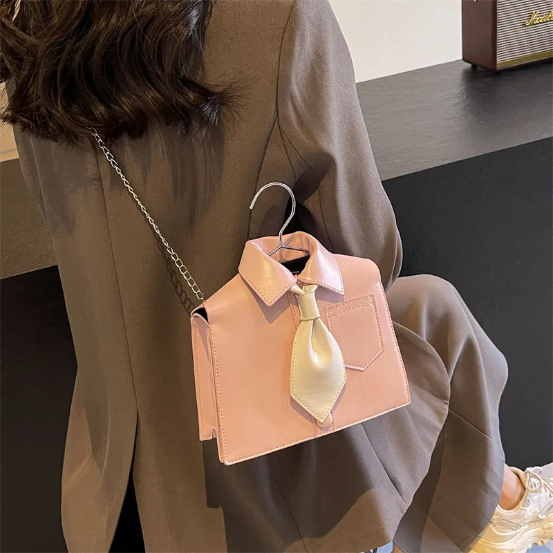 Fashion Women\'s Small Tote Lapel Jacket Crossbody Bag Designer Clothes Shape Ladies Shoulder Bags High Grade Handbag Purses 2024