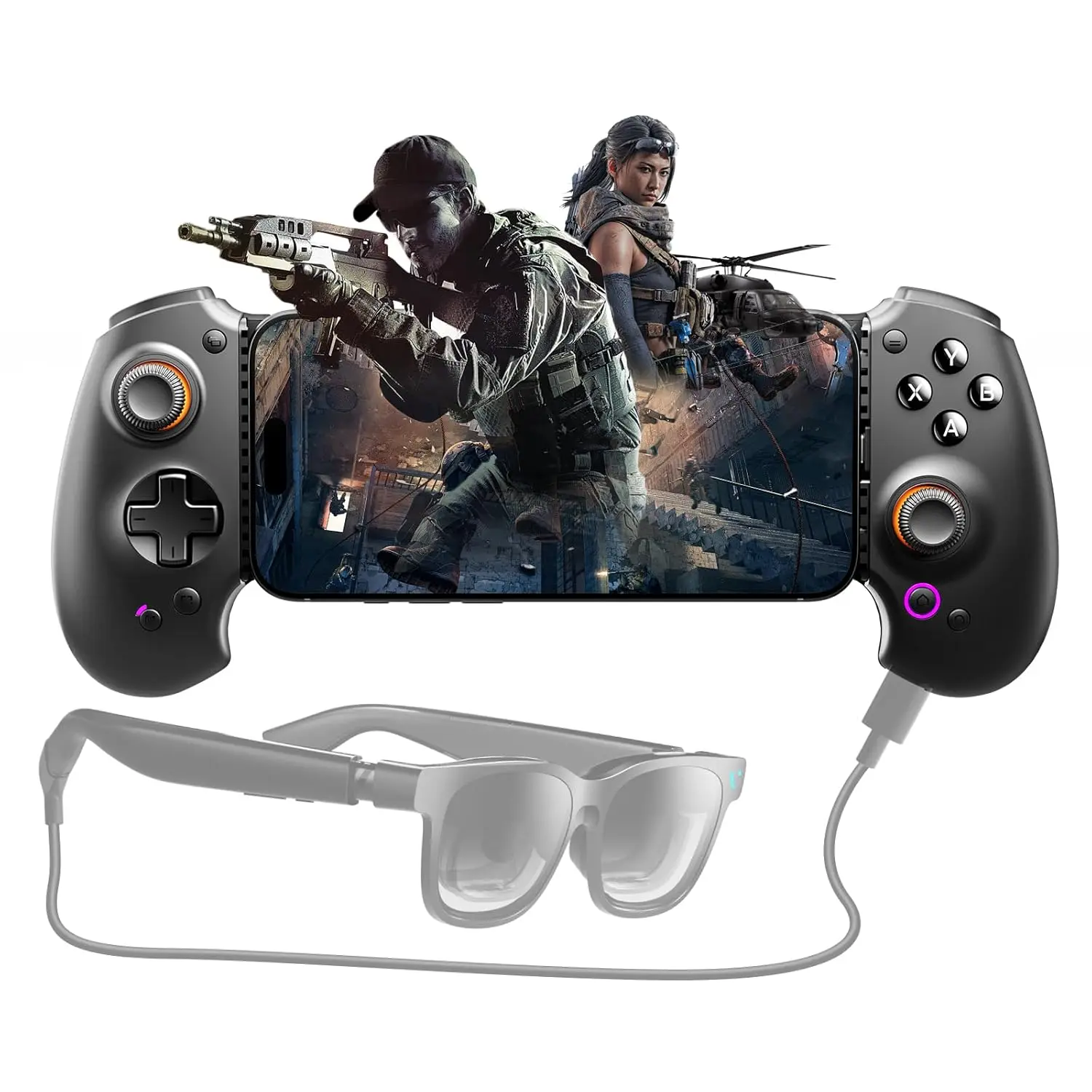 S9V Full-Size Bluetooth & Type-C Gaming Controller for VITURE Full Range of Eyeglasses,174” Ultra Sharp Game Display for iPhone7