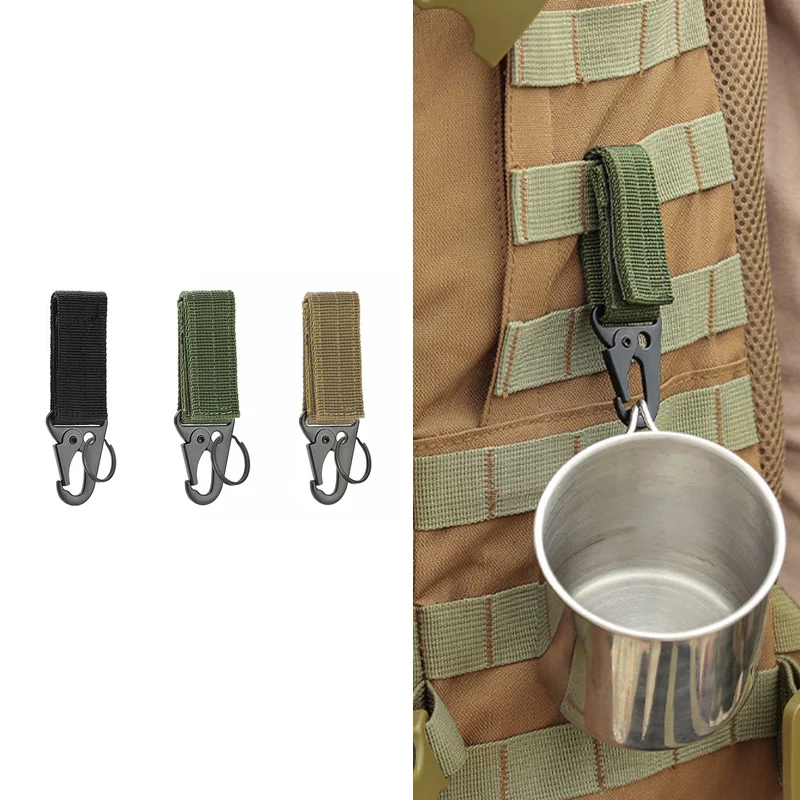 Carabiner High Strength Nylon Key Hook MOLLE Webbing Buckle Hanging System Belt Buckle Hanging Hiking Camping Accessories