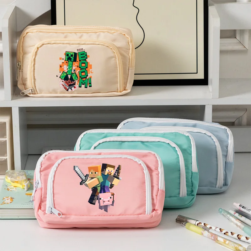 Сумка для карандашей Hot Pixel Game, большая вместительная коробка для ручек, пенал для студентов, школьные принадлежности, подарок для девочек и мальчиков, Minecrafted Gift