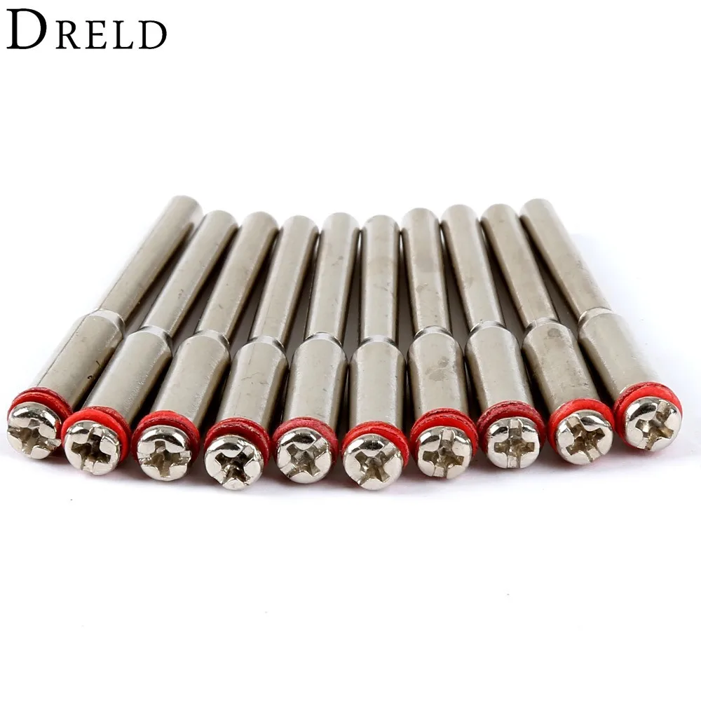 DRELD 10Pc 3.175mm Cutting Disc Mandrels Polishing Wheel Mandrel Cutting Wheel Holder for Rotary Tool Accessories