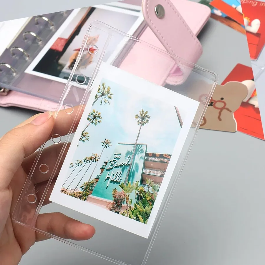 12 جيوب مجلد A7 مظاريف ميزانية نقدية شفافة إدراجات مخططة PVC لـ 6 حلقة a7 ورقة الموثق حماية تنظيم بطاقات الصور B