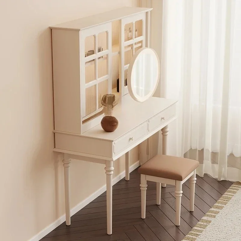 American dresser small apartment bedroom two-in-one desk makeup storage integrated cabinet retro black