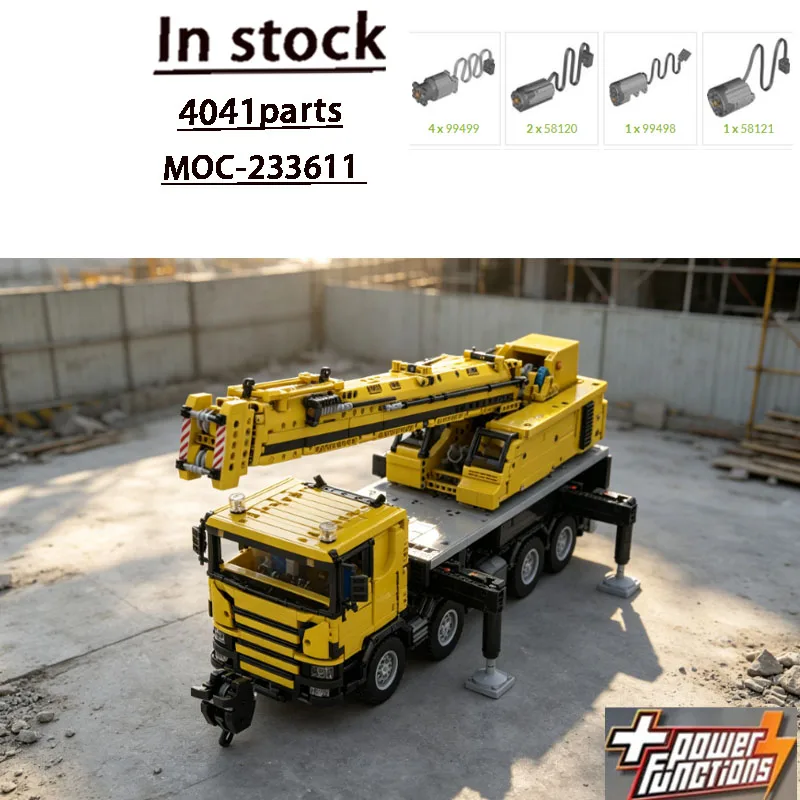 Building Blocks MOC-233611 Street Traffic Heavy Transport Rotating Crane Truck 4041Parts New Year Educational Christmas Toy Gift