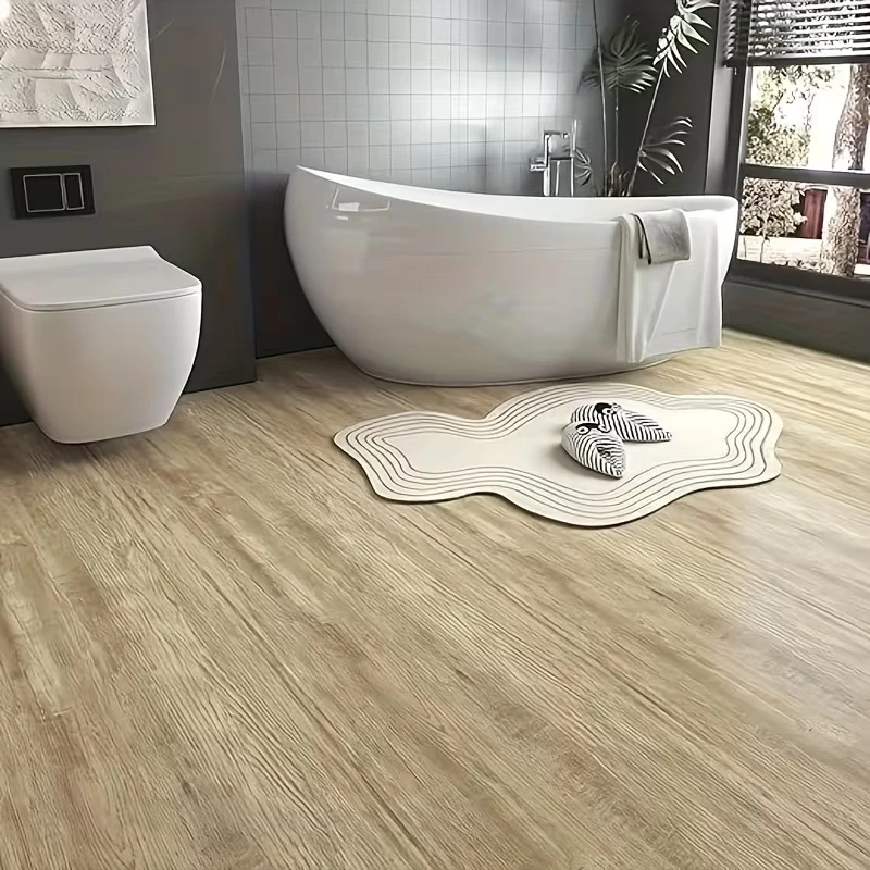 Peel & Stick Vinyl Flooring Faux Wood Grain PVC Floor Tiles for Bedroom Hallway Living Room Self-adhesive Wallpapers Home Decor