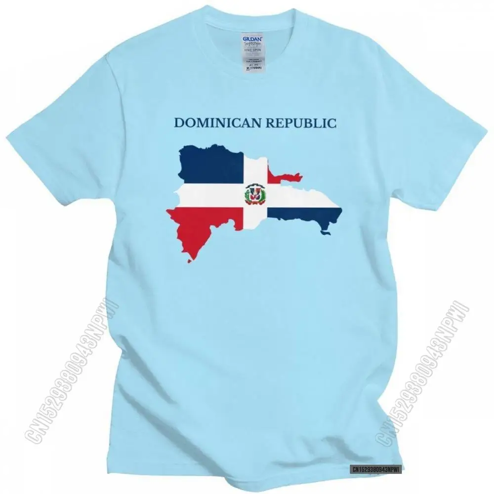 Handsome Men T Shirts Dominican Republic Map Flag Short Sleeves 100% Cotton Casual T-Shirt Round Collar Summer Tee Tops