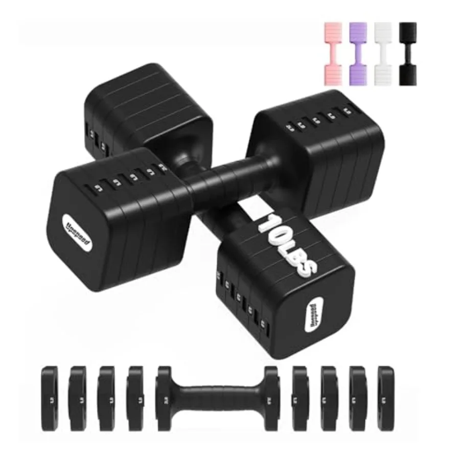 

16LBS/20LBS Adjustable Dumbbell Set 2-Piece Free Weights for Women Men Home Gym Workout Strength Training Fitness Equipment in