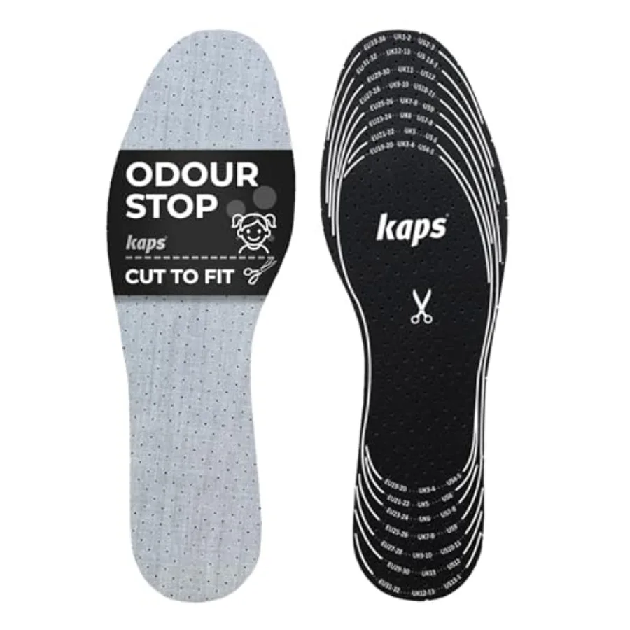

Best Shoe Insoles Inserts for Bad Smell Odor-Eater Techlogy with Breathable Foam Cut to Fit Kaps Odour Stop Made in Europe Mult