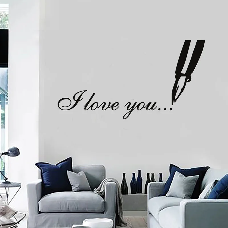 Hand Writing I Love You Wall Sticker Living Room Bedroom Wall Decals Art Vinyl Removable Self Adhesive Art Murals Poster