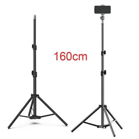 160cm Live Broadcast Tripod Landing Type Camera Anchor Selfie Light Frame Metal Thermometer Phone Holder