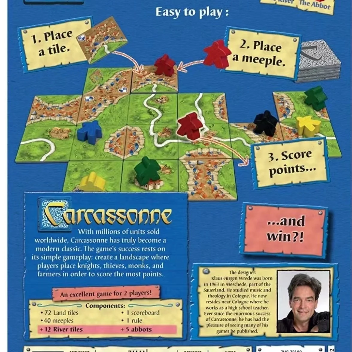 Carcassonne Winter Edition Board Game 2-5 Players For Family/Party/Gift Best Gift Funny Tile-placement Game