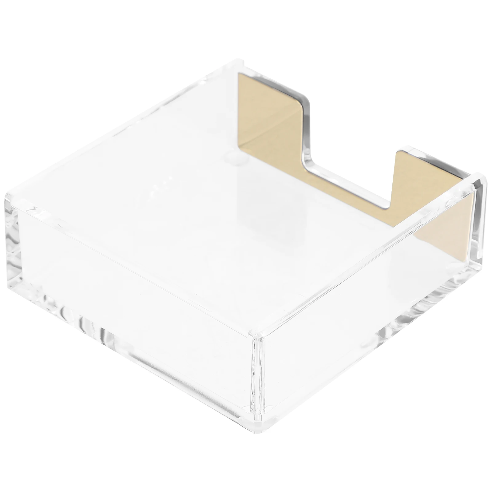 

Acrylic Storage Box Office Notepad Dispenser Stainless Steel Clear Holder