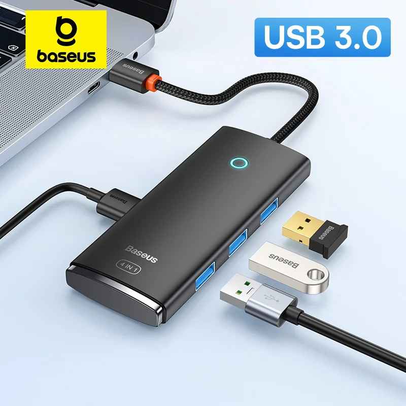 Baseus USB HUB 4 in 1 USB C HUB USB Type C to Multi USB 3.0 Adapter for MacBook Pro Air Huawei Mate 30 USB-C 3.0 Splitter