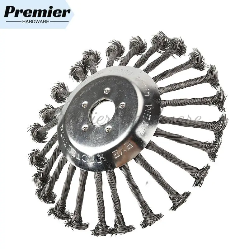 رأس تشذيب قاطع الفرشاة الدوارة من أسلاك الفولاذ مقاس 8 بوصة - شفرة الأعشاب لقادين السلاسل، مثالية لأجزاء إزالة الطحلب والعشب والصدأ