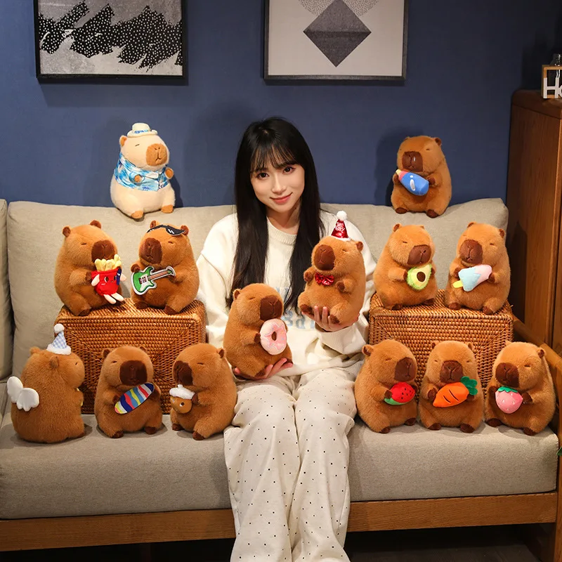 

22CM Capybara Plush Simulation Capibara Anime Fluffty Toy Cute Doll Stuffed Animals Soft Doll Plush Children Christmas Gift