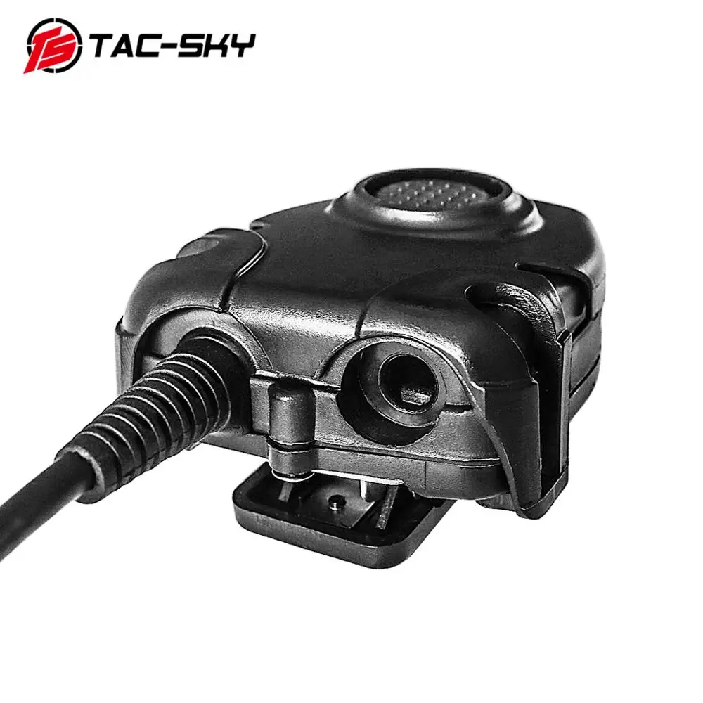 TAC-SKY Taktyczny zestaw słuchawkowy U94 PTT Przycisk Walkie-Talkie Zestaw słuchawkowy Wtyczka Adapter Radio Airsoft Wojskowe nauszniki strzeleckie