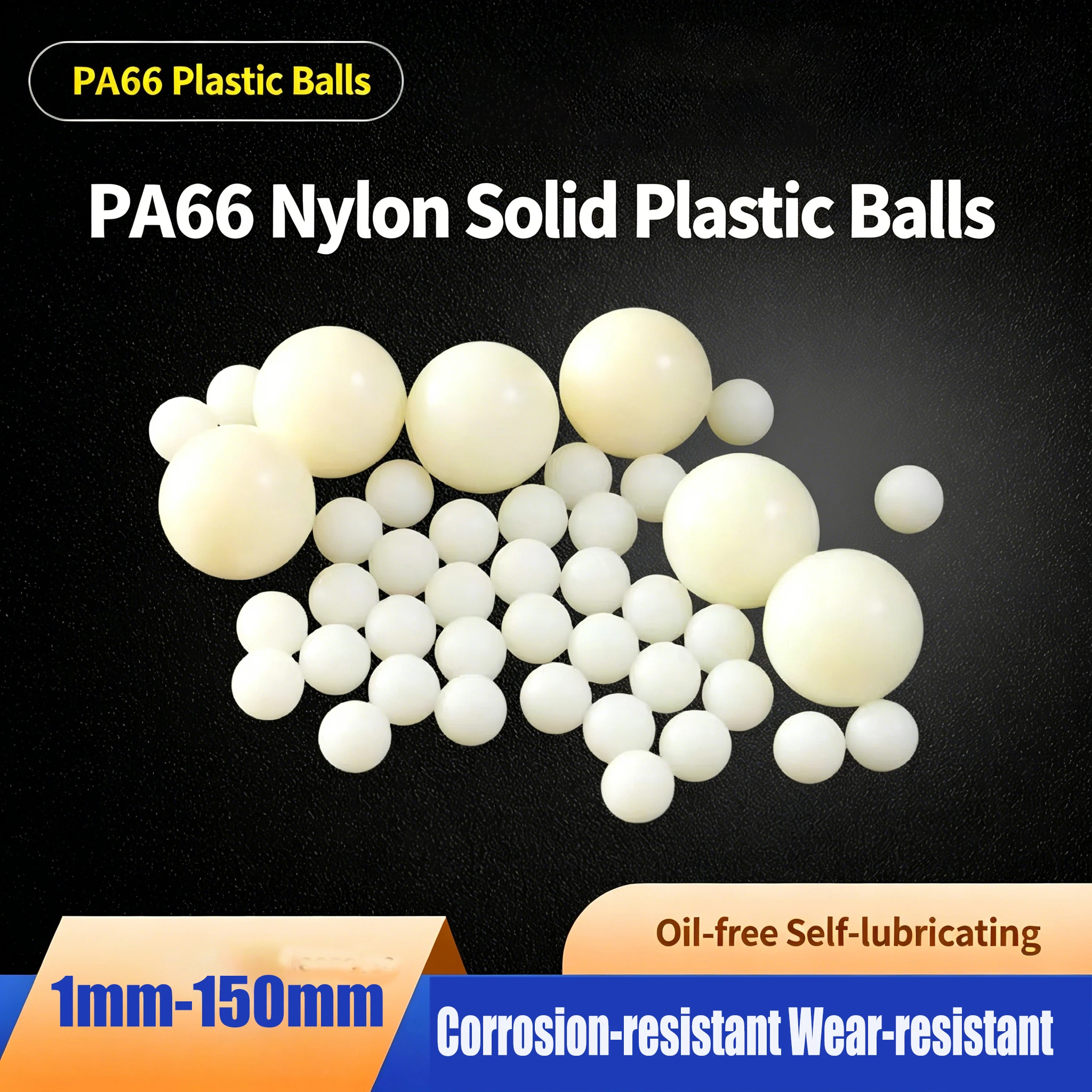 Pa66 Nylon SolidPlastic Ball 1.0/ 2.0/3/3.175/3.5/4/4.76/5/6/6.35/7/8/9/9.525/10/11.1125/12/12.7/14~80mm Precision ball bearings